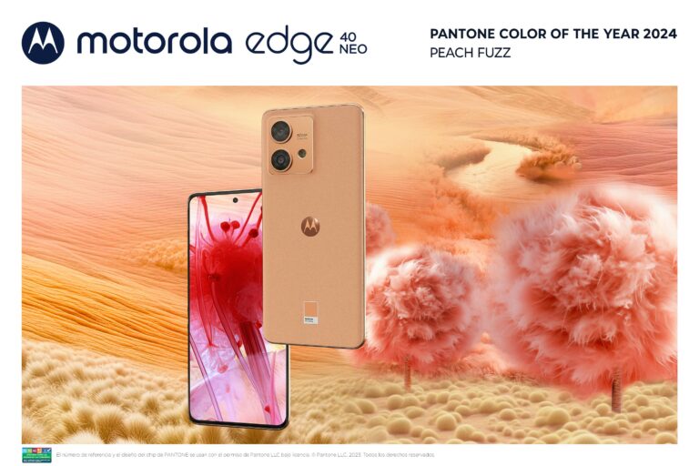El Color del Año 2024 Pantone, Peach Fuzz, llega a Chile con el nuevo Motorola edge 40 neo