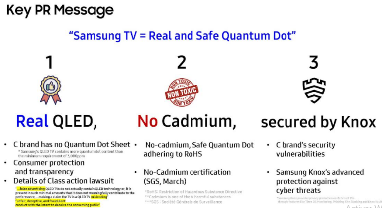  Tecnología de pantalla de puntos cuánticos de Samsung ha sido verificada como libre de cadmio y recibe la certificación SGS 