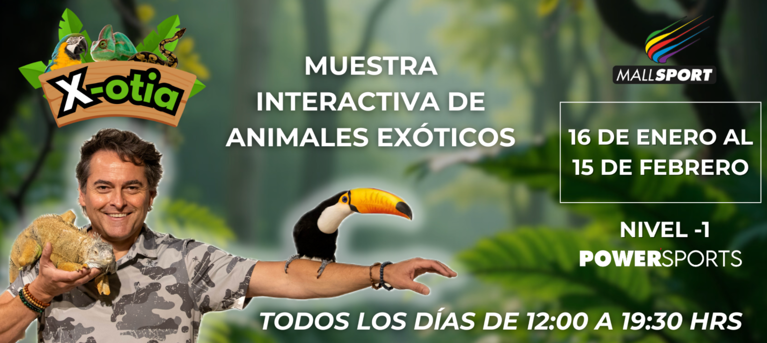 X-OTIA llega a Mall Sport con una propuesta educativa y familiar que invita a descubrir el mundo de los animales exóticos