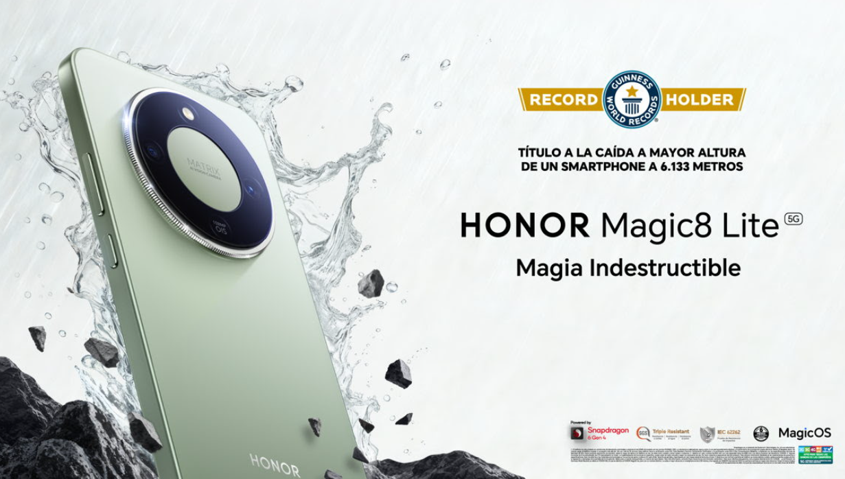 HONOR Magic8 Lite “rompe” un Récord Guiness por la caída más alta de un smartphone