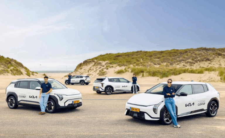 Kia renueva su flota de vehículos eléctricos para apoyar la misión global de The Ocean Cleanup