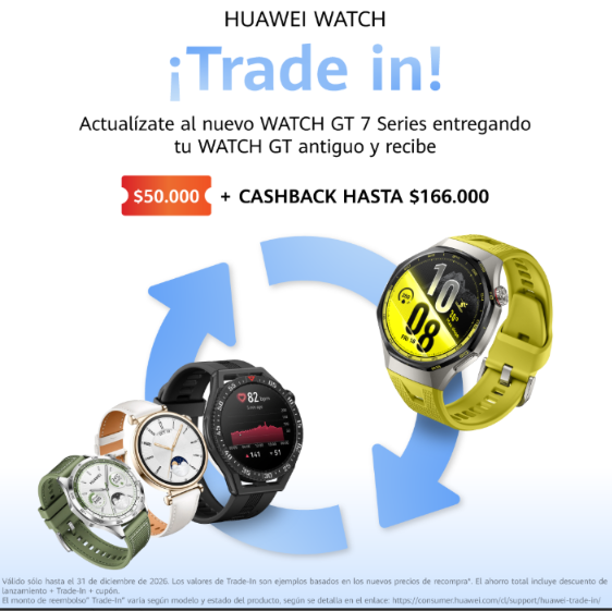 ¿Tienes un smartwatch que ya no usas? Así puedes aprovecharlo para comprar el nuevo HUAWEI WATCH GT7 a un menor precio