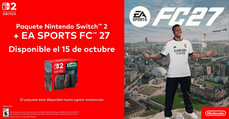 NINTENDO ANUNCIA EL PAQUETE NINTENDO SWITCH 2 CON EL JUEGO EA SPORTS FC™ 27