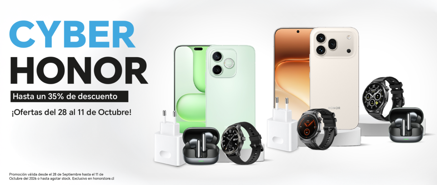 Cyber HONOR tendrá descuentos de hasta un 43% en smartphones, wearables y dispositivos inteligentes