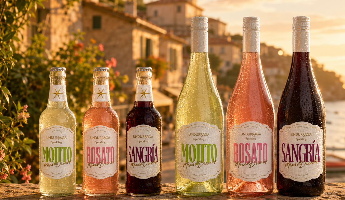 UNDURRAGA SPARKLING LANZA MIXED DRINKS: TRES CÓCTELES LISTOS PARA SERVIR DE BAJA GRADUACIÓN